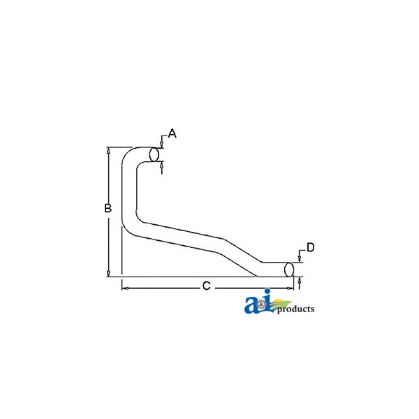 Horizontal Outlet Pipe 33" x1.5" x4"